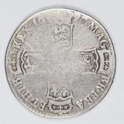 1697 William III 'B' under bust Bristol Mint half crown, F