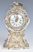 Berthold Muller Edward VII hallmarked silver novelty miniature mantel or dressing table clock with