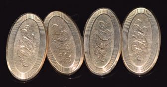 A pair of 9ct gold cufflinks, Chester 1927, 9.2g
