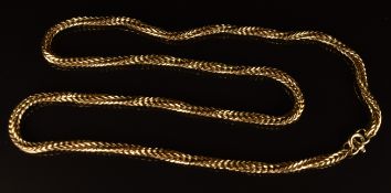 A 9ct gold rope twist chain/ necklace, 42cm, 12g