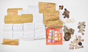 An amateur coin collection in the whole, including George IV 1826 penny, approximately 95g of pre-