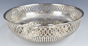 Canadian or American silver bowl with pierced decoration, marked 925/100, sterling and with marks