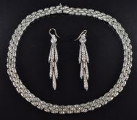Art Deco necklace set with paste stamped D.R.G.M 1138525, believed to be by Schreiber & Hiller and a