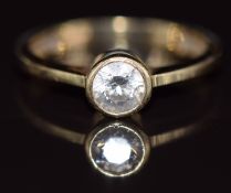 A 14ct gold ring set with a diamond of approximately 0.45ct, 2.5g, size N