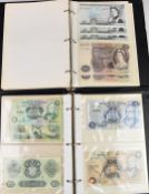 Over 70 British and Irish banknotes in two albums, to include £10 Central Bank of Ireland (Lady