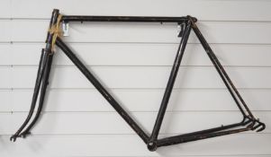 BSA gentleman's vintage bicycle frame and forks, frame size 57cm