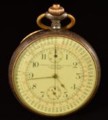 Charles Churchill & Co Ltd of Manchester keyless winding open faced centre seconds chronograph