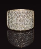 A 9ct gold ring set with diamonds, 5.9g, size L