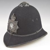 British Transport Commission police helmet with c1949-52 helmet plate, 542 ink marking to sweat
