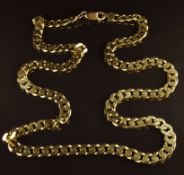 A 9ct gold curb link necklace, 56cm, 40g