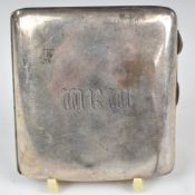 George V hallmarked silver curved cigarette case, Birmingham 1919, maker William Neale & Son Ltd,