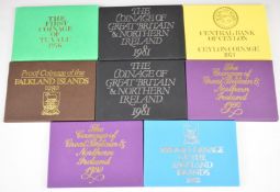 Royal Mint proof coinage sets to include 1982 and 1980 Falklands Islands, 1976 Tuvalu, 1971