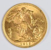 1915 George V gold full sovereign