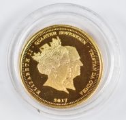 2017 Queen Elizabeth II gold quarter sovereign to commemorate her Platinum Wedding Anniversary, in