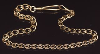 A 9ct gold fob chain / necklace made up of oval links, 31cm, 25.3g