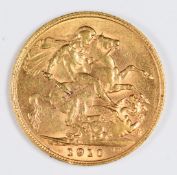 1910 Edward VII gold full sovereign