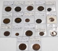 Seventeen George V coins, various bronze coinage including Kings Norton and Heaton Mint pennies