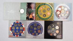 Six Royal Mint coin packs comprising United Kingdom Brilliant Uncirculated Coin Collection sets