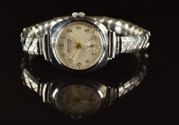Hermès ladies wristwatch with subsidiary seconds dial luminous hands, Arabic numerals, silver