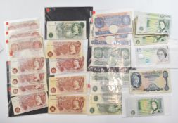 Bank of England banknotes collection comprising twenty three £1 Somerset 1980’s (including nine