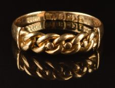 An 18ct gold keeper ring, 1.7g, size J