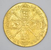 1676 Charles II gold guinea, sceptres in angles reverse, GF, 8.2g