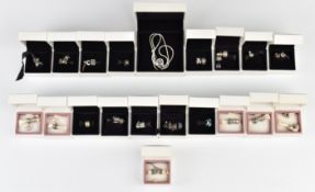 Thirty eight Pandora silver charms in original boxes and a Pandora necklace