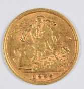 1895 Queen Victoria gold half sovereign