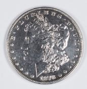 1878 Morgan silver dollar, with separate hallmarked silver mount