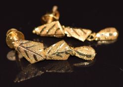 A pair of 22ct gold earrings, 3.2g