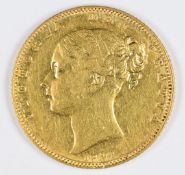 1842 Queen Victoria young head gold full sovereign