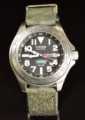 Citizen Eco-Drive Royal Navy Royal-Marines Commando gentleman's world time wristwatch ref. GN-4W-