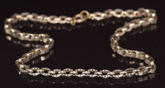 Victorian necklace / fob chain made up of faceted and pierced links, 20.6g
