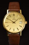 Omega gentleman's automatic wristwatch ref. 166.0202 with date aperture, two-tone hands and baton
