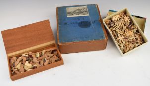 Three vintage wooden puzzles including GWR Torbay Express in original box, Midland locomotive and