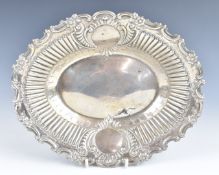 Mappin & Webb Victorian hallmarked silver dish or bowl with embossed decoration, London 1888,