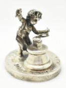 Berthold Muller novelty hallmarked silver model of a boy blacksmith with anvil, import marks for