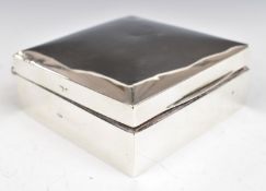 Hallmarked silver cigarette box, marks rubbed, width 8.5cm