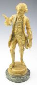 Gilded bronze statue of Mozart after Emile Bruchon, height 32cm