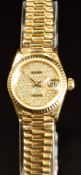 Rolex Oyster Perpetual Datejust 18ct gold ladies automatic wristwatch ref. 69178 with date aperture,