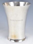 George V hallmarked silver beaker of plain tapering flared form, Chester 1921, maker Barker