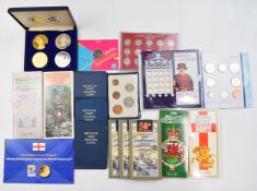 A collection of coin presentation packs to include Royal Mint MDM etc, FIFA World Cup 2010 set,