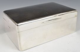 George VI hallmarked silver cigarette box, London 1944, maker's mark rubbed, length 13.5cm