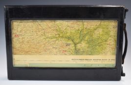 Wallis Motor Maps roll type vintage car map system comprising five rolls, each depicting part of