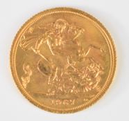 1967 Queen Elizabeth II gold full sovereign