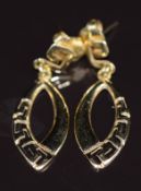 A pair of 14k gold earrings with Greek key decoration, 3.1g
