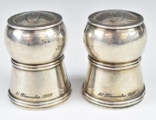 Pair of Christofle for Dom Perignon cork keepers for 31 Dec 1999