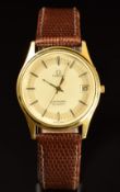 Omega Seamaster gentleman's wristwatch ref. 196. 0216 with date aperture, two-tone hands and baton