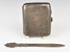 George VI hallmarked silver cigarette case, Birmingham 1942, maker Joseph Gloster Ltd, length 8.