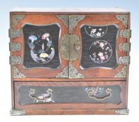 Early 20thC Japanese jewellery cabinet with fitted lacquered interior, W30 x D17 x H27cm